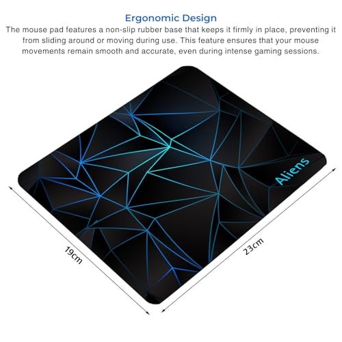 Aliens Mouse Pad for Computer, Laptop, Smooth Premium Cloth Surface, Non-Slip Rubber Base, Speed and Precision Operation Compatible with Laser and Optical Mouse, Gaming, Office, Home 230x190mm (3D-01) - Image 3