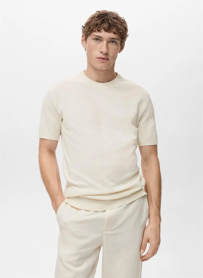 Mango Man Cotton fine-knit t-shirt