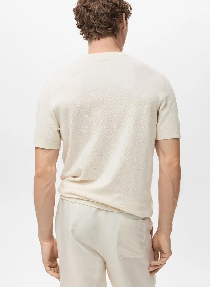 Mango Man Cotton fine-knit t-shirt