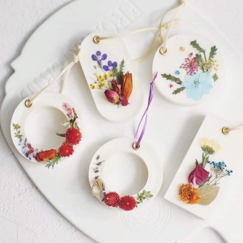 UG LAND INDIA 6 Cavity Rectangle DIY Silicone Mould Soy Candles Aroma Wax Tablets Mold for Dried Flowers Resin Soap Clay Craft Making Mold DIY Pendant Bookmark Necklace Jewelry Making Mould - Image 5