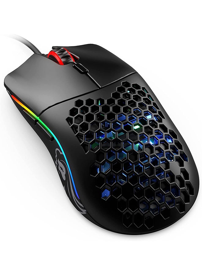 Glorious Model O Minus Mouse, DPI Indicator, HoneyComb Shell, Ascended Cord, 1000Hz Polling Rate, Pixart 3360 Sensor, Matte Black | GOM-BLACK