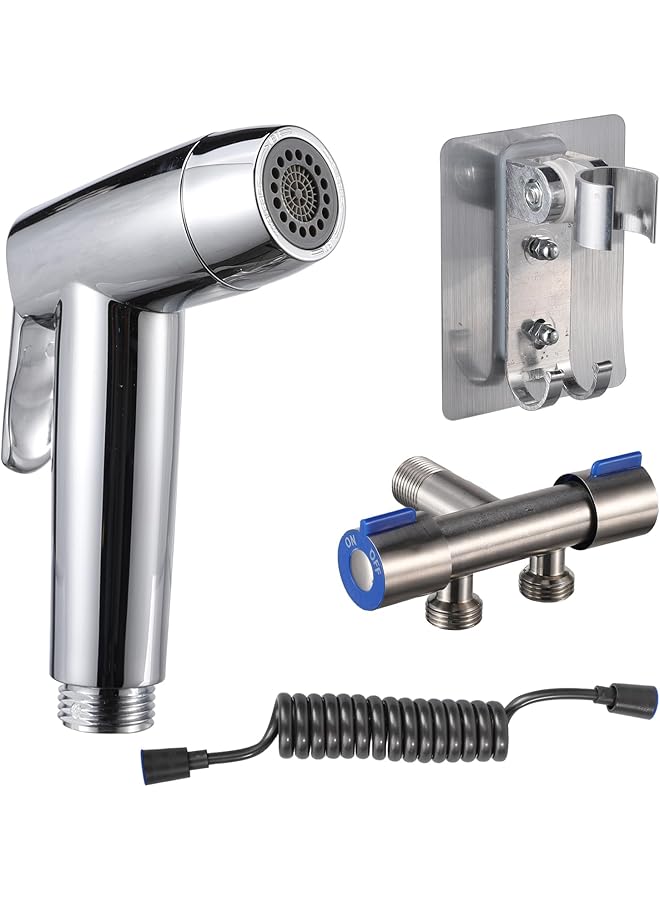 The Bros Handheld Purifying Basin Sprayer Adapter Sprayer Set with Leak Proof Hose Bathroom Toilet Attachment Set for Toilet Bathroom Bathroom Family Pet (Combination 3) - Image 1