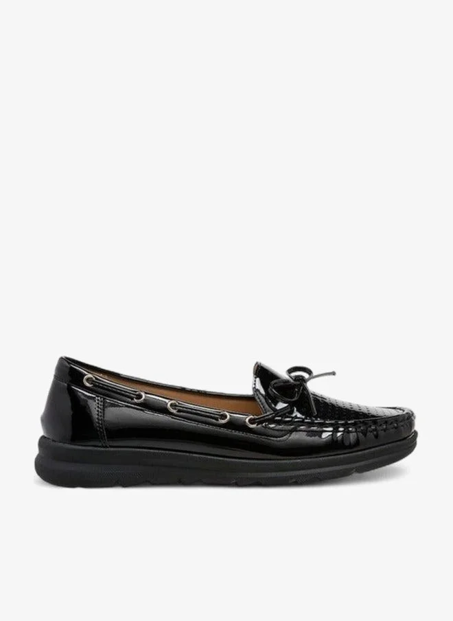 Le Confort BLACK Bow Accent Slip-On Loafers for Women | Best Price UAE