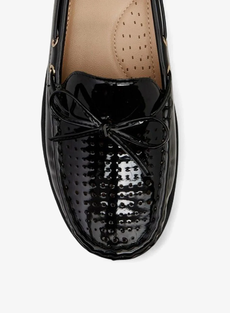 Le Confort BLACK Bow Accent Slip-On Loafers for Women | Best Price UAE