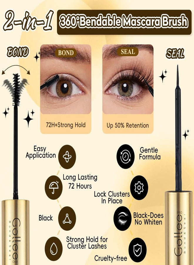 GOLLEE DIY Lash Extension Kit 168PCS Lash Cluster Kit Natural With Lash Bond and Seal,Remover,Applicator, Lash Cluster,Individual Lashes Kit 0.07D 8-16MM Mix (Style-Wispy) for Applicator at Home - Image 5