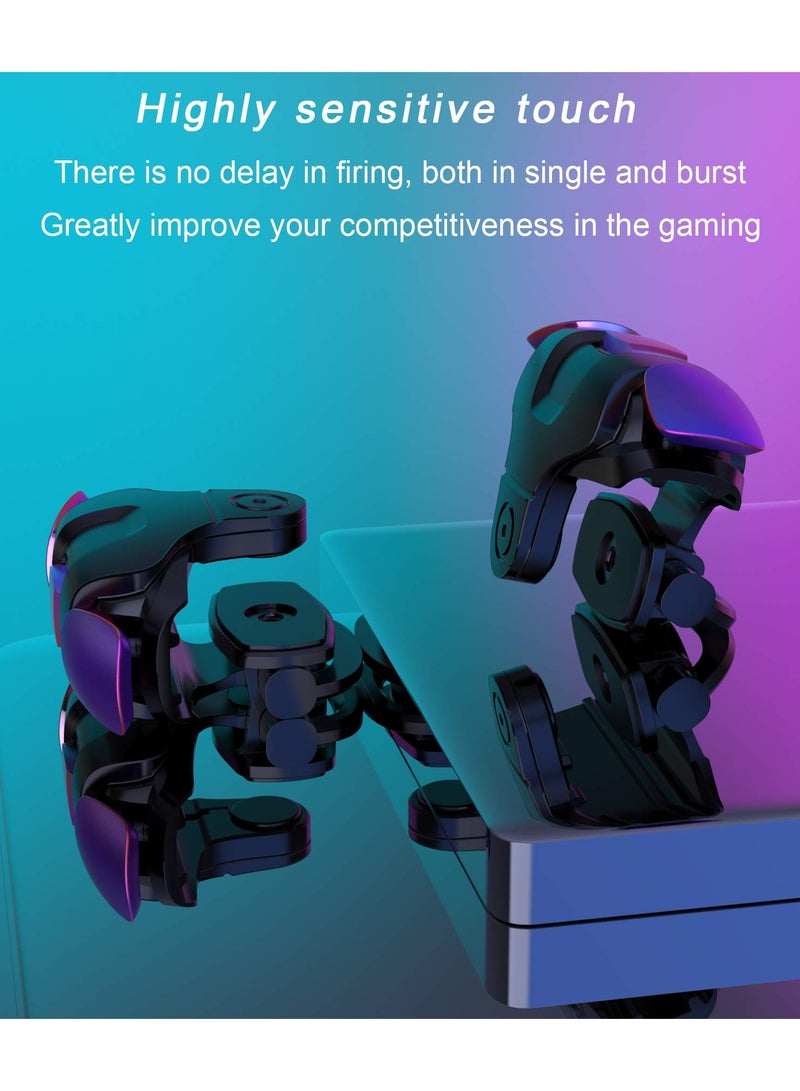 مشغلات الهاتف المحمول، وحدة تحكم ألعاب الهاتف المحمول، مشغل ألعاب PUBG/Fortnite/Call of Duty، عصا تحكم حساسة لإطلاق النار، مشغل التصويب والإطلاق لأجهزة iPhone وAndroid (زوج واحد من وحدات التحكم وزوج - Image 3