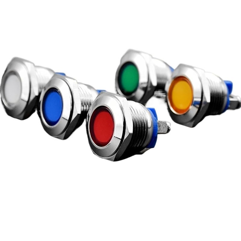 Waterproof IP67 Metal LED Warning Indicator Light 25mm 220V Red Signal Lamp Pilot Light - Image 1