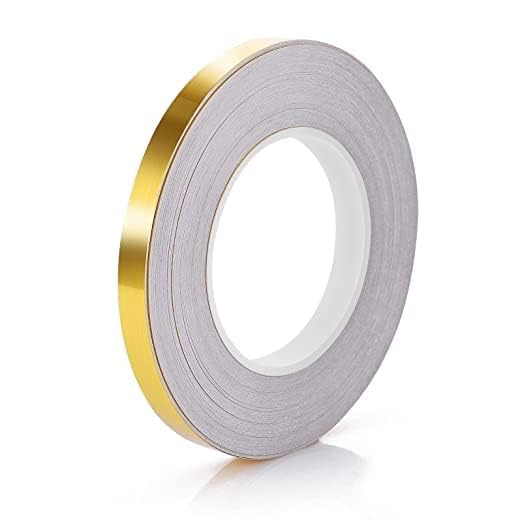 TRUEBOND Golden Tile Tape (Size- 10mm x 50meter) Home Floor Wallpaper Waterproof Tiles, Tile Gap Tiles Stickers for Floor - Gold (1) - Image 1