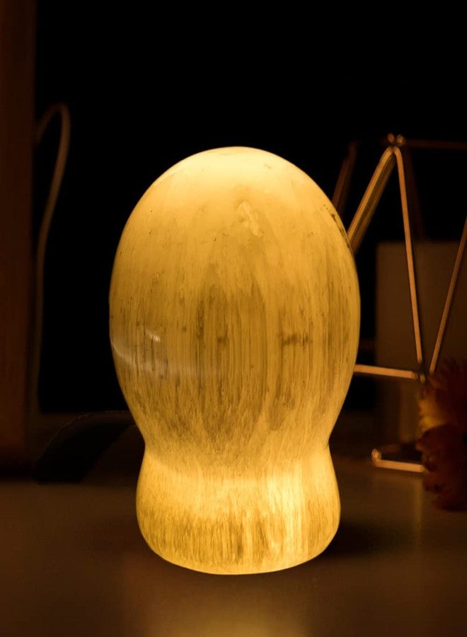 JIC Gem Selenite Crystal Lamp Ball Shape with Base Large Selenite Sphere Lamp for Healing Meditation 5.5-6 LBS - Image 1