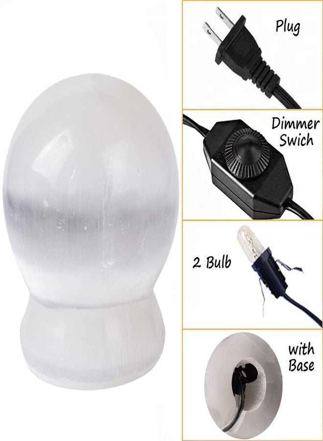 JIC Gem Selenite Crystal Lamp Ball Shape with Base Large Selenite Sphere Lamp for Healing Meditation 5.5-6 LBS - Image 5
