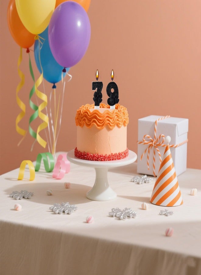 AOOLADA 79 & 97 Birthday Candle, 79th & 97th Cake Candles, Number 79 & 97 Birthday Candles for Cake Topper Decoration, Black - Image 2