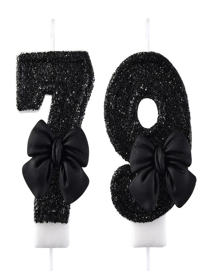 AOOLADA 79 & 97 Birthday Candle, 79th & 97th Cake Candles, Number 79 & 97 Birthday Candles for Cake Topper Decoration, Black - Image 1