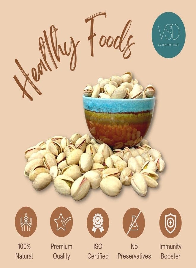 VSD Californian Premium Roasted and Salted Whole Pistachios with shell 500Gm Pack - Perfectly Crunchy Rich In Antioxidants - No Trans Fat and Gluten Free - Image 2