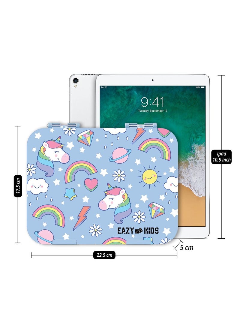 Eazy Kids - 4 Compartment Bento Lunch Box - Unicorn Blue - Image 1