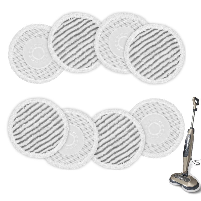 AIR U+ 8 Pack Replacement Steam Mop Pads for Shark S8201 S8001 S7001 S7201 S7000AMZ S7000 S7005 S7020 S7001C Steam Mop, Steam & Scrub All-in-One Scrubbing and Sanitizing, Dirt Grip Scrub Washable Pad - Image 1