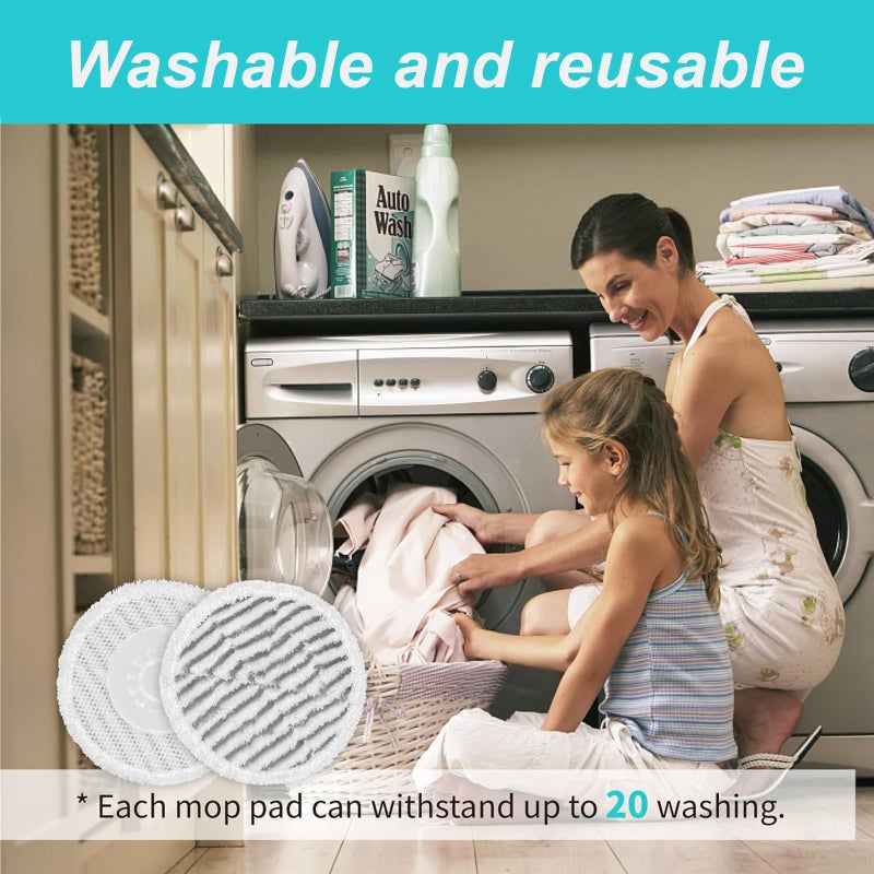 AIR U+ 8 Pack Replacement Steam Mop Pads for Shark S8201 S8001 S7001 S7201 S7000AMZ S7000 S7005 S7020 S7001C Steam Mop, Steam & Scrub All-in-One Scrubbing and Sanitizing, Dirt Grip Scrub Washable Pad - Image 5