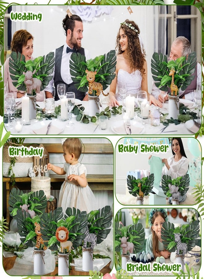 Amyhill مجموعة Amyhill المكونة من 6 قطع مركزية لحفلات استقبال المولود الجديد بنمط الغابة، قطع مركزية لحفلات استقبال المولود الجديد بنمط السفاري لتزيين الطاولة، زينة حفلات بنمط الغابة الاصطناعية لعيد الميلاد الأول (نمط السفاري). - Image 5