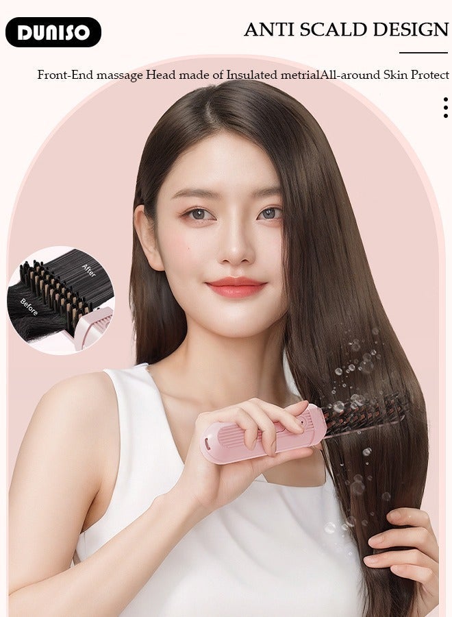 DUNISO Cordless Ion Hair Straightener, Portable Anti-Scald Straightener Brush for Type-c Charging, Hairproof Hair Straightener Comb, Lightweight Dust proof design Straightener with 3 Temp Settings for Travel, Home, Business - Image 3