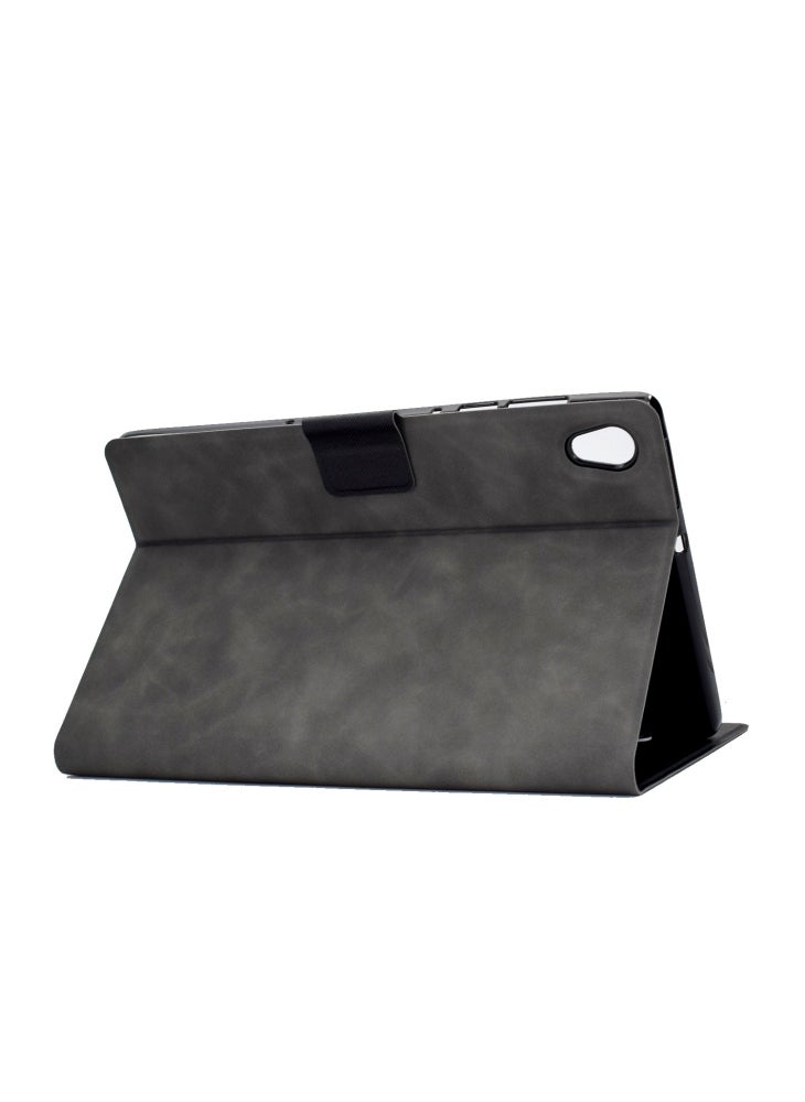 For Lenovo Tab M10 HD Gen 2 X306X Folio Flip Anti-scratch Calf Textured Leather Tablet Case Card Holder Stand Feature Magnetic Protector - Grey - Image 4