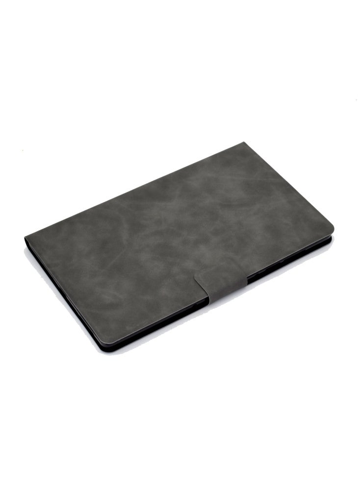 For Lenovo Tab M10 HD Gen 2 X306X Folio Flip Anti-scratch Calf Textured Leather Tablet Case Card Holder Stand Feature Magnetic Protector - Grey - Image 5