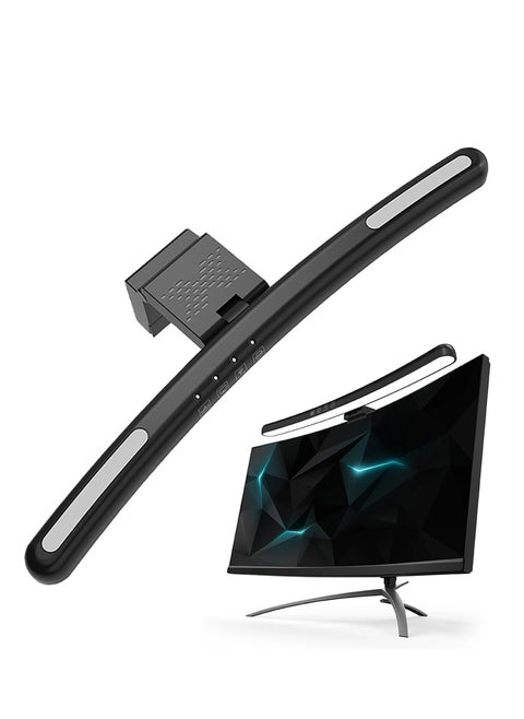 Curved Monitor Light Bar for 24-27 Inch Curved Screens Light Bar with 7 RGB，Stepless Dimming 3 Color Temperatures USB Powered Gaming Computer Light