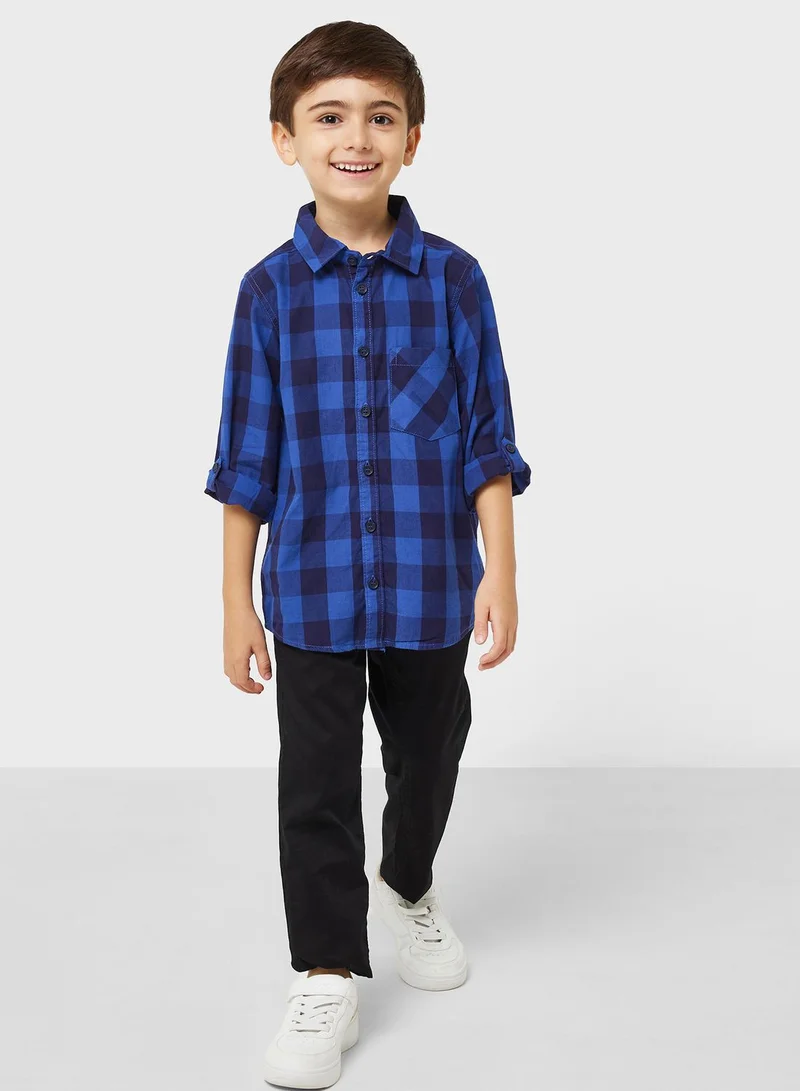 mothercare Checked Shirt and T-Shirt Set