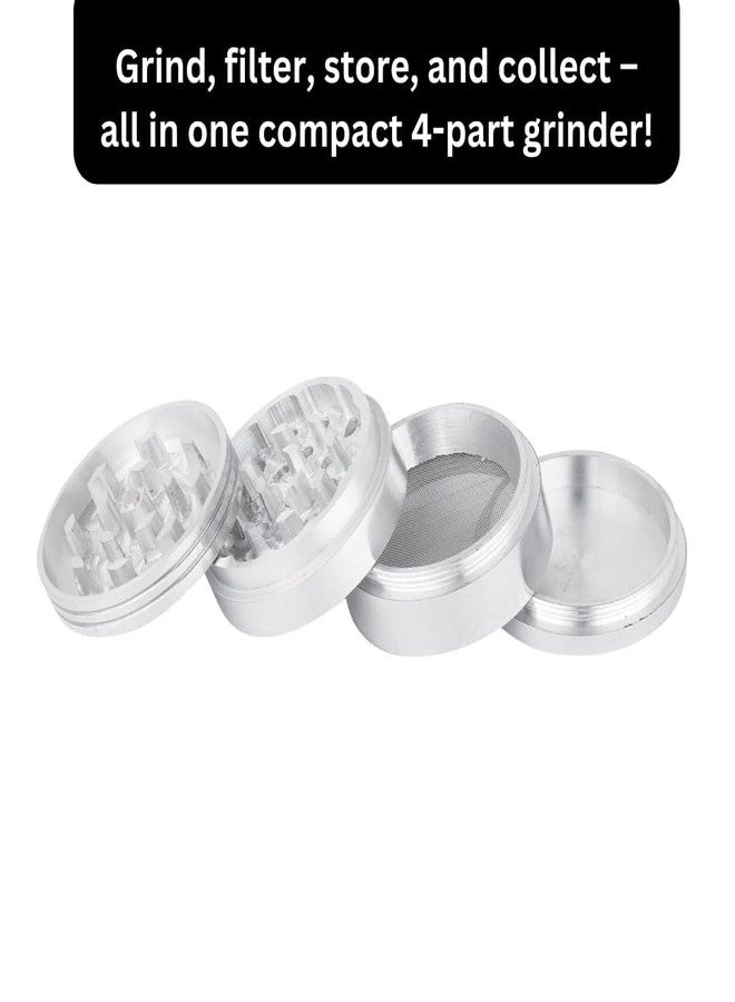 Turtuls Group Blue White Crusher Classic Metallic Herb Crusher, Grinder Medium with Filter (Herb Grinder/Herb Crusher 42 mm) - Image 2