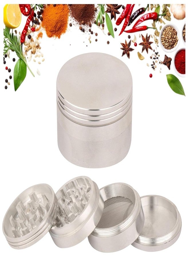 Turtuls Group Blue White Crusher Classic Metallic Herb Crusher, Grinder Medium with Filter (Herb Grinder/Herb Crusher 42 mm) - Image 4