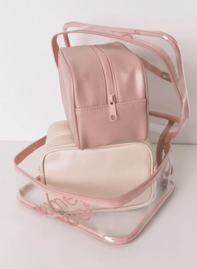 women'secret Pack Of 3 Metallic Rubber Toiletry Bags