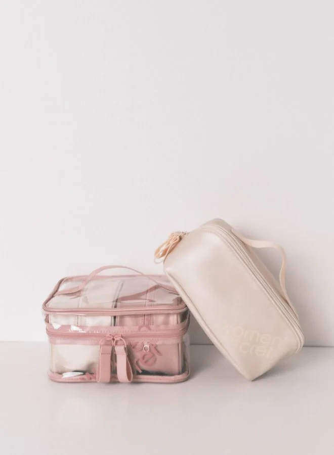 women'secret Pack Of 3 Metallic Rubber Toiletry Bags