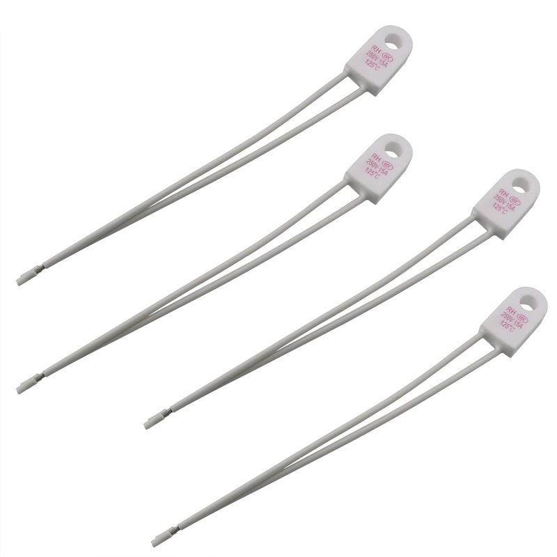 كلاراكو Klarako 4 قطع 125 درجة مئوية واقي من ارتفاع درجة الحرارة، فيوز حراري سيراميكي، محدد درجة الحرارة، قاطعات الدائرة، فيوز حراري، فيوز حراري سيراميكي، ملحقات الدائرة الكهربائية - Image 1