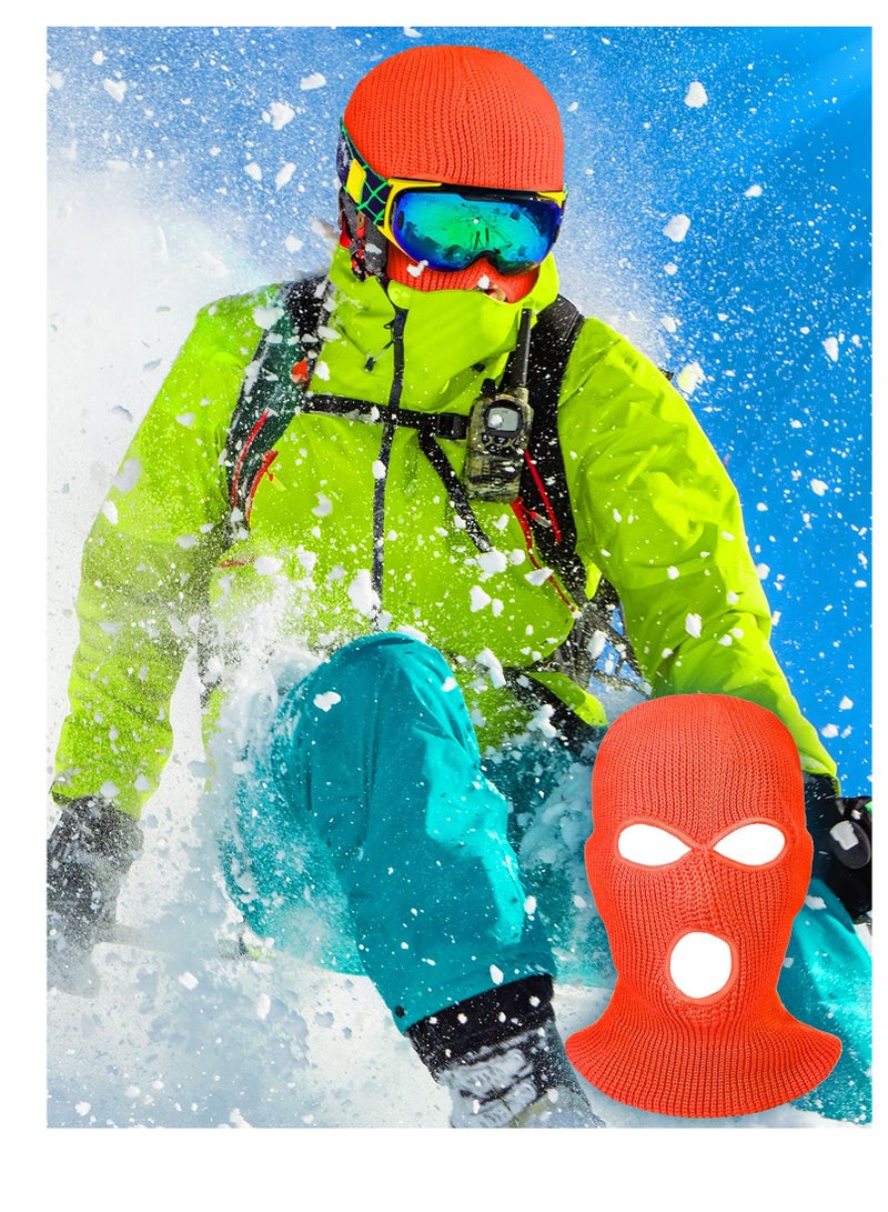 3-Hole Full Face Cover Winter Outdoor Sport, Knitted Face Cover Ski Mask, Adult Balaclava Headwrap, Full Face Mask for Motorcycle, Cycling, Snowboarding, Outdoor Sports for Men and Women - Image 2