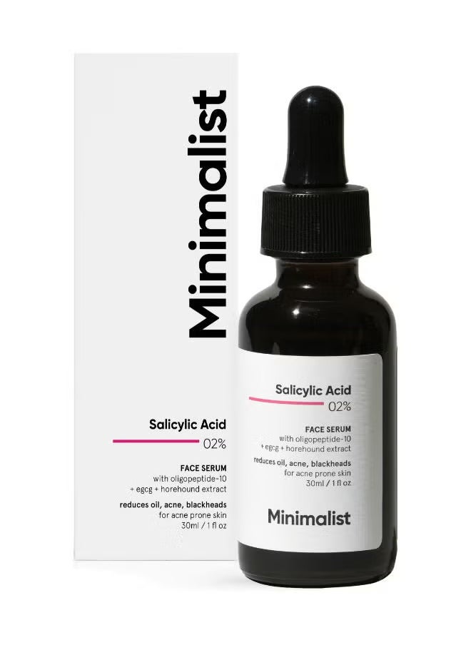 Minimalist 2% Salicylic Acid Serum For Reducing Oily Skin, Acne & Blackheads | Helps With Open Pores, Breakouts & Bumpy Texture