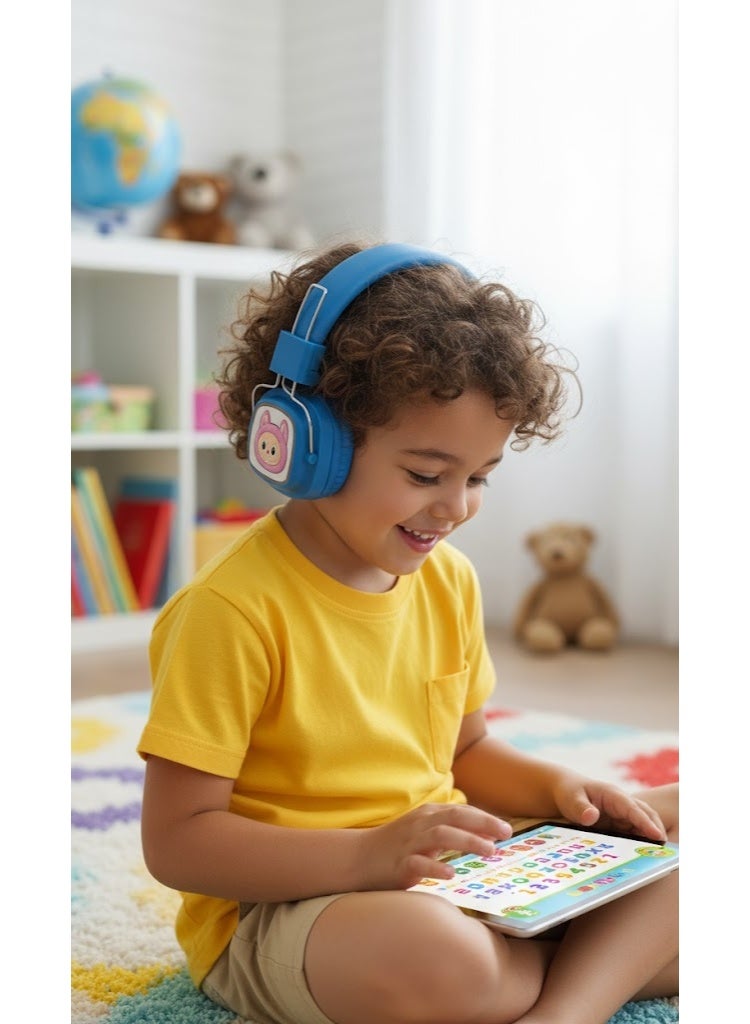 Labubu shaped RGB AH-816G Wireless Headphones: Ergonomic design, noise isolation, high-quality sound, and up to 15 hours of playtime – blue - Image 5