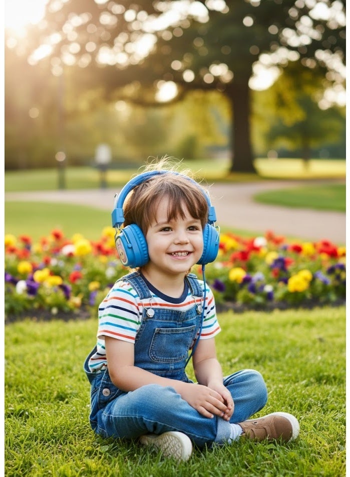 Labubu shaped RGB AH-816G Wireless Headphones: Ergonomic design, noise isolation, high-quality sound, and up to 15 hours of playtime – blue - Image 4