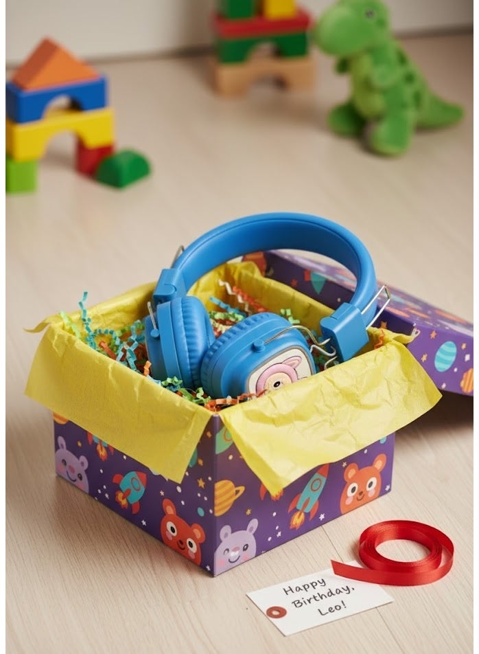 Labubu shaped RGB AH-816G Wireless Headphones: Ergonomic design, noise isolation, high-quality sound, and up to 15 hours of playtime – blue - Image 3