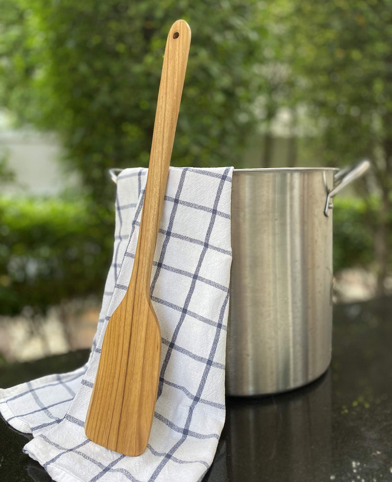 FAAY 18" Teak Long Wooden Spatula, Heavy Duty Stir Paddle for Cooking in Big Pot, Canning, Handcrafted from High Moist Resistance Teak, Wooden Spoon Flat for Brewing, Grill, Mixing, Stirring, Decor - Image 2