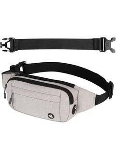 WATERFLY Fanny Pack Waist Bag: Small Hip Pouch Bum Bag Fannie Pack Phanny Fannypack Waistpack Bumbag Beltbag Sport Slim Fashionable for Jogging Hiking Hiker Woman Man Grey