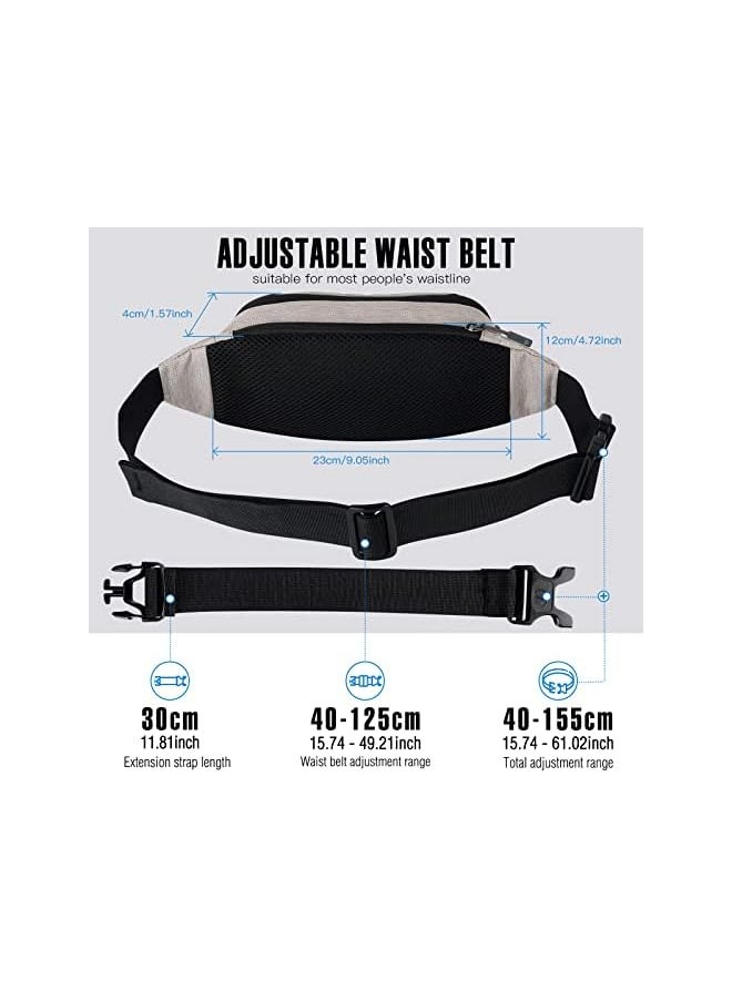 WATERFLY - WATERFLY Fanny Pack Waist Bag: Small Hip Pouch Bum Bag Fannie Pack Phanny Fannypack Waistpack Bumbag Beltbag Sport Slim Fashionable for Jogging Hiking Hiker Woman Man Grey - Image 1