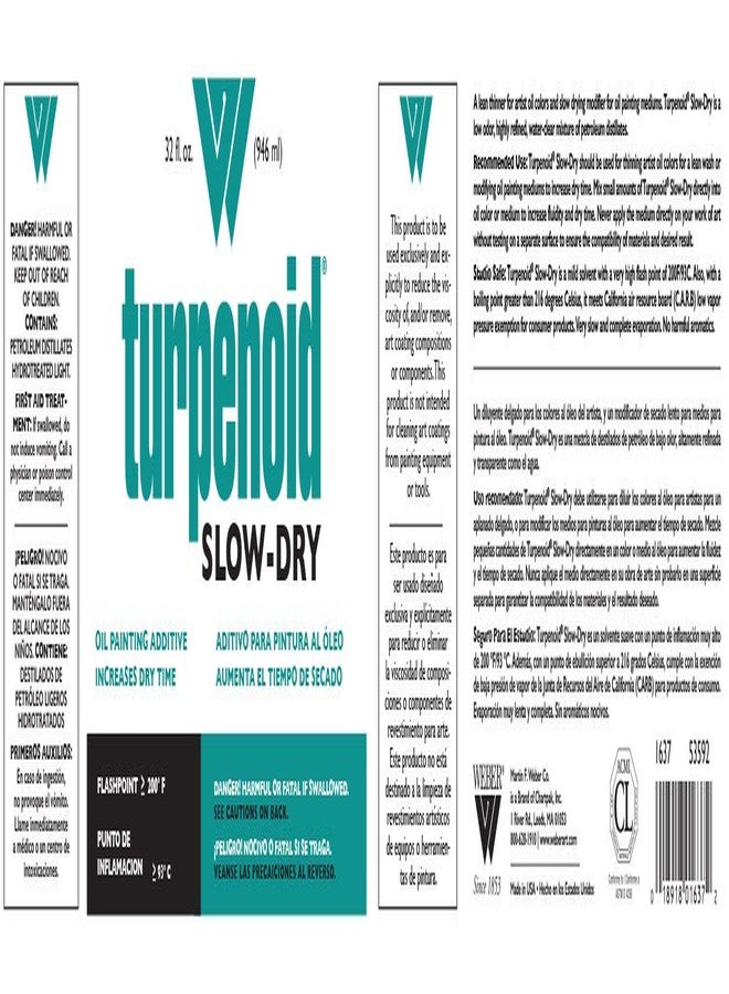 Weber Turpenoid Slow-Dry Oil Painting Additive, 946ml Bottle, Clear, 1 Each (1637) - Image 2