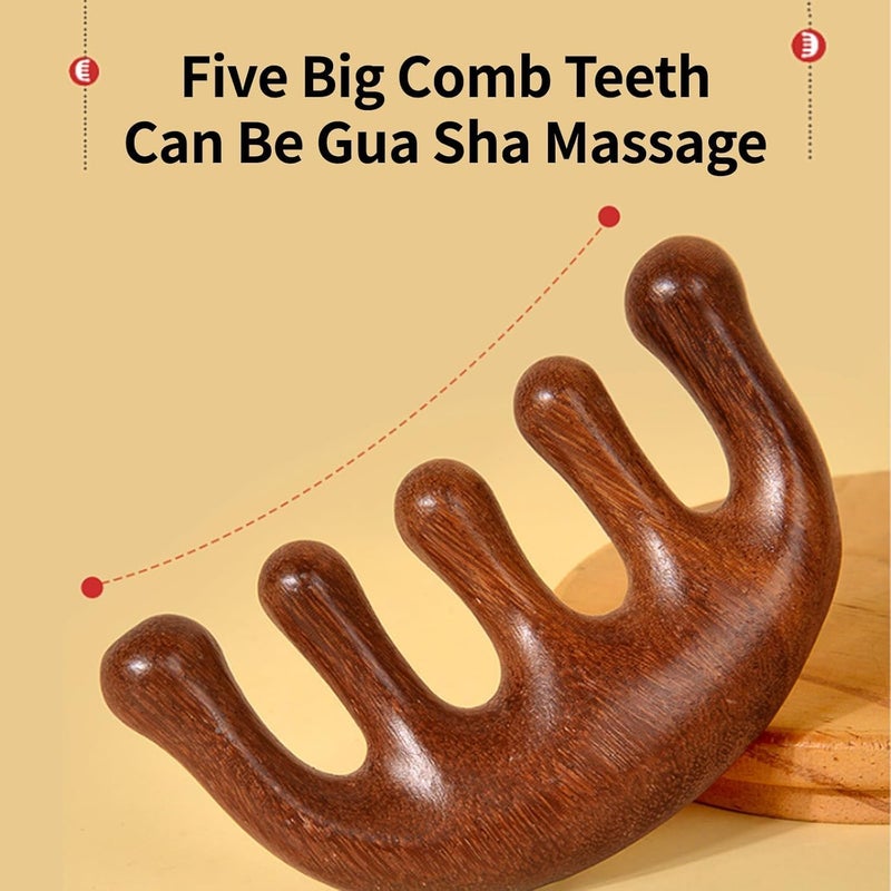 NETXE Wooden scalp massager for hair growth | Wood Head scalp massage comb tool - Gua Sha for hair massager | Wooden wide tooth comb hair massager for hair growth | Head messages for Scalp - Image 5