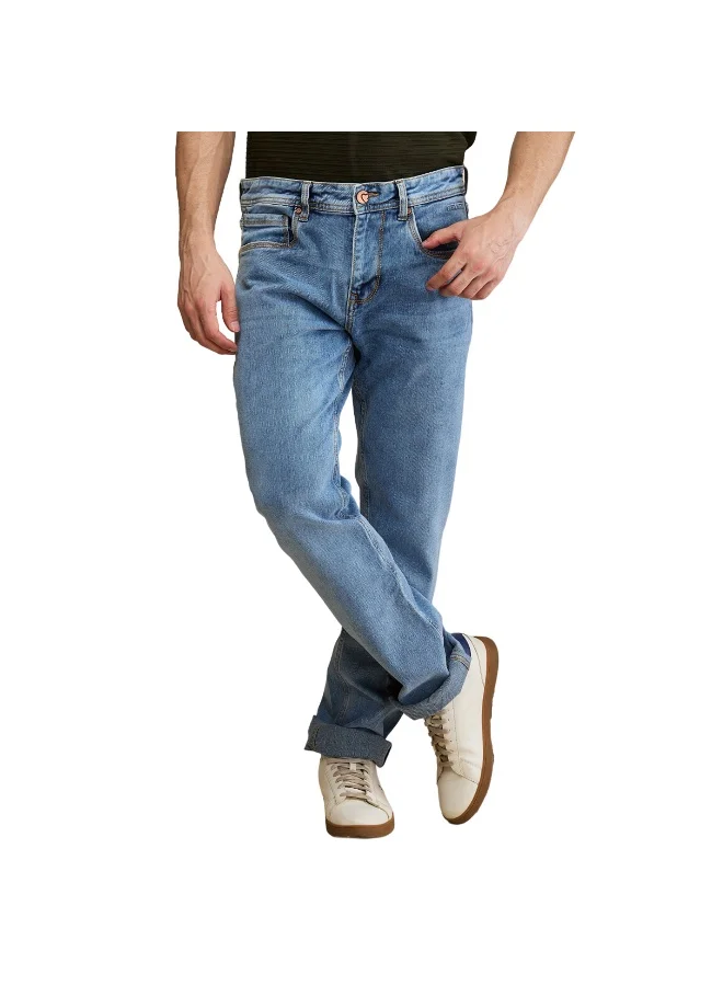 بيينغ هيومان Mens Light Tone Straight Fit Denims