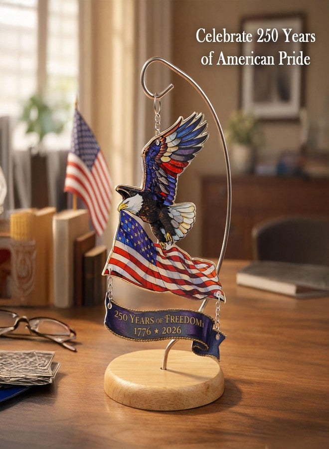 Musemory 250th Anniversary USA Ornament 1776 –2026, America 250 Eagle Patriotic Tabletop Decoration, 4th of JulyDecorations, Patriotic Gift for Veterans Independence Day - Image 2