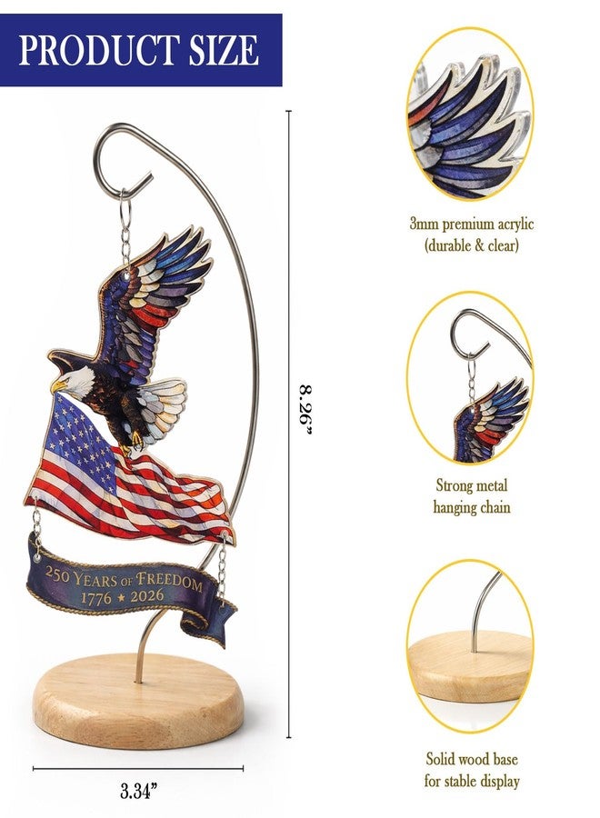 Musemory 250th Anniversary USA Ornament 1776 –2026, America 250 Eagle Patriotic Tabletop Decoration, 4th of JulyDecorations, Patriotic Gift for Veterans Independence Day - Image 3
