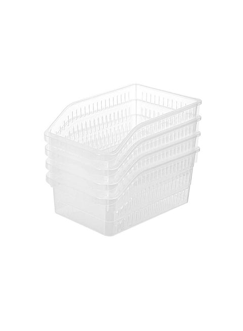 مجموعة من 4 صناديق تخزين شفافة من البولي بروبيلين للثلاجة - حجم متوسط، منظم متعدد الأغراض للثلاجة والمخزن والمطبخ