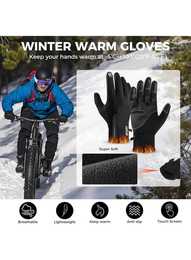 SOLARAE Winter Gloves, Men Women Touch Screen Glove, Classic Unisex Leather Gloves for Cycling, Running, and Fishing - Waterproof and Thermal for Men and Women - Image 3