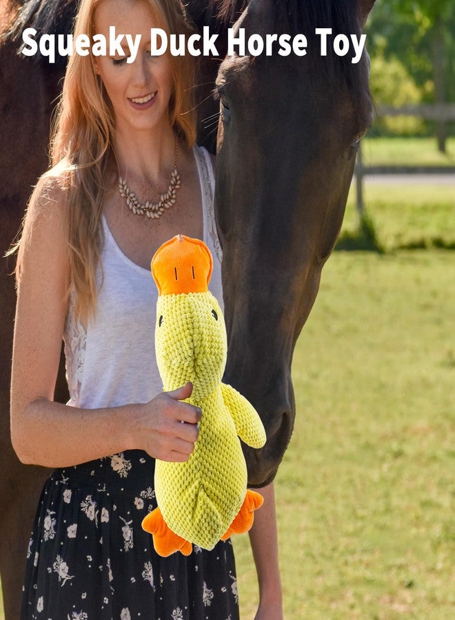 OOXYG Horse Toys Squeaky Squeeze Plush Duck, Interactive Squeaky Duck Toy for Horses to Play with, Hanging Plush Enrichment Toys for Horses Goat to Prevent Boredom-(Green+Yellow) - Image 4