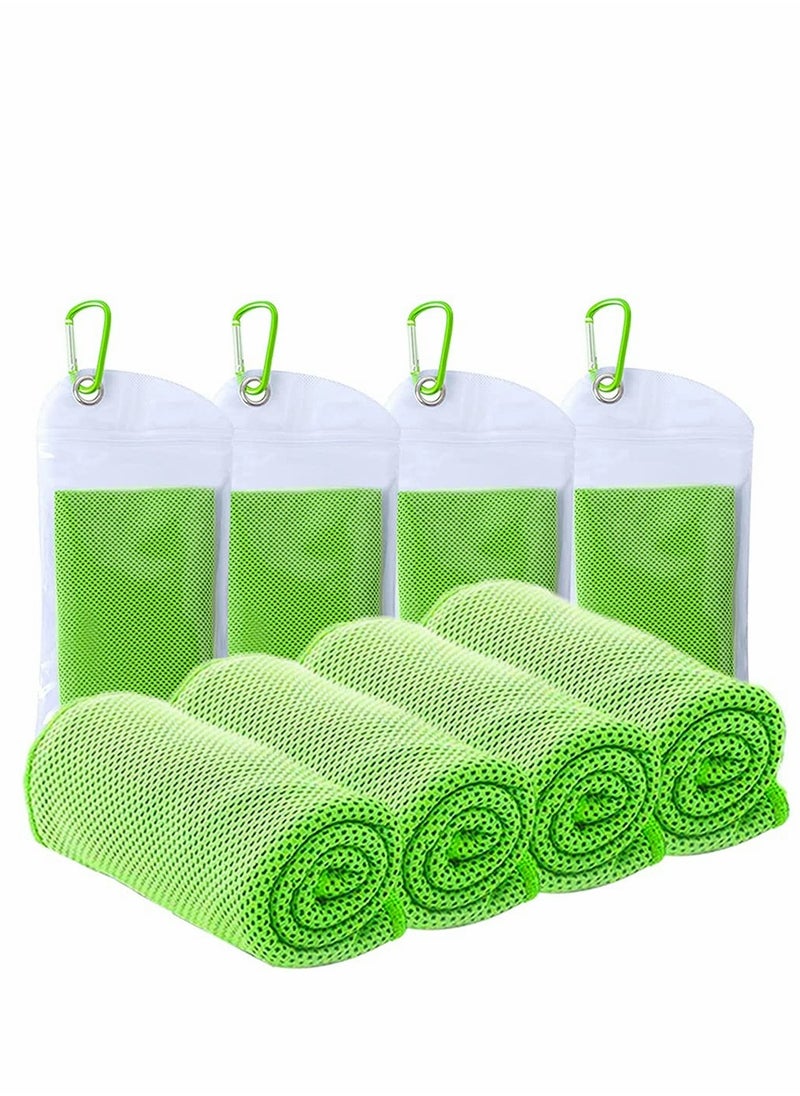 Generic Cooling Towel, 4 Pack Microfiber Towel, Mesh Soft Breathable Cooling Towel for Face and Neck, Vacation, Athletes, Yoga, Sports, Gym, Workout, Camping, Fitness, Running, Golf (40" x 11")  - Image 1
