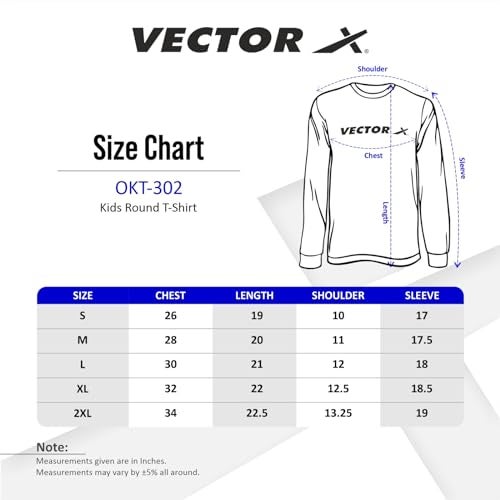 Vector X Unisex Kid's Polyester OKT-302 Compression Lycra Full Sleeve Top, Black, 8 Years-9 Years - Image 3