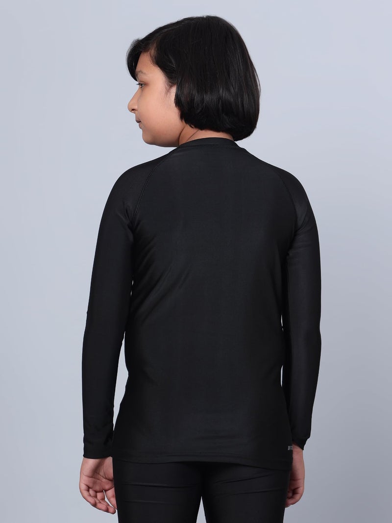 Vector X Unisex Kid's Polyester OKT-302 Compression Lycra Full Sleeve Top, Black, 8 Years-9 Years - Image 2